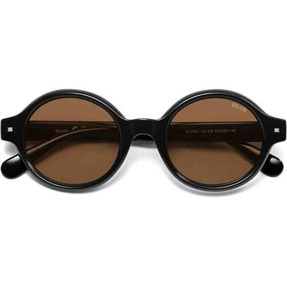 Retro round polarized sunglasses small 90s 80s vintage UV400 unisex shades - Picture 7 of 7